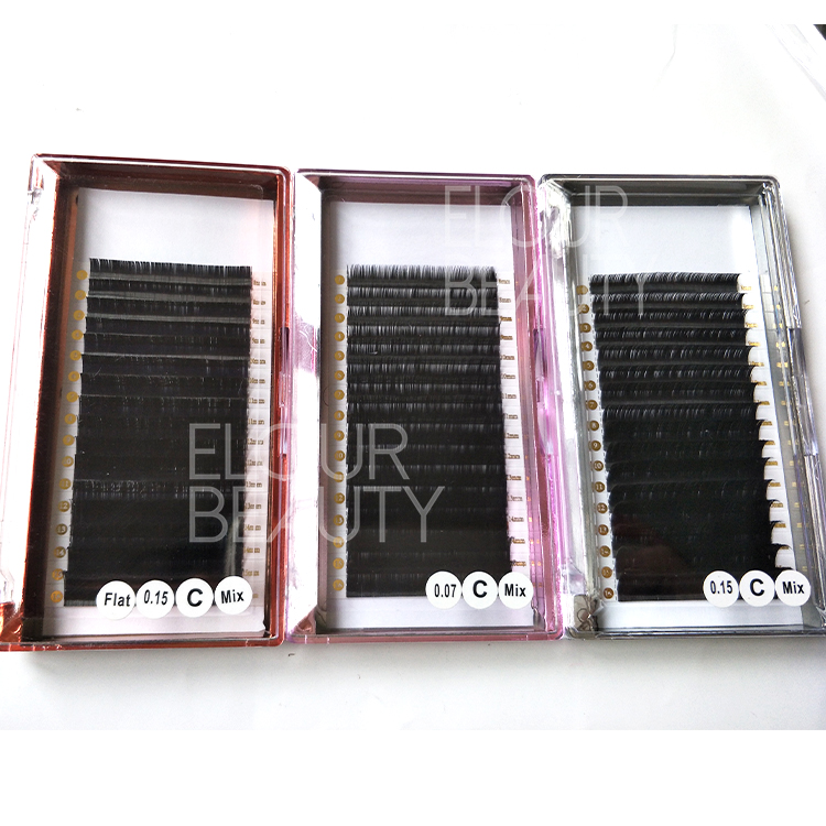 Private lable matte ellipse flat eyelash extensions suppliers China  ED83